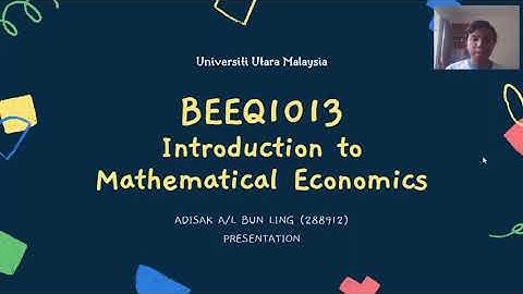 Introduction to Mathematical Economics | Presentation
