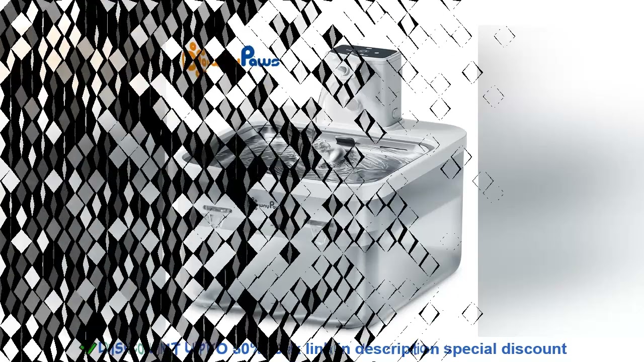 DownyPaws 2.5L Automatic Stainless Steel Cat Water Fountain 4000mAh Wireless Pet Drinker Battery & S