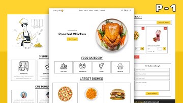 How To Make A Responsive Food / Restaurant Website Using HTML / CSS / JS Step By Step [ Home Page ]