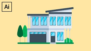 Adobe Illustrator CC Tutorial Flat Design - Flat Design House #2