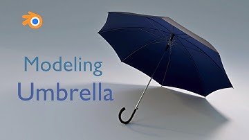 Modeling umbrella in Blender.
