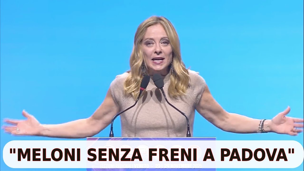 GIORGIA MELONI SCATENATA A PADOVA PER SOSTENERE ALBERTO STEFANI PRESIDENTE DELLA REGIONE VENETO