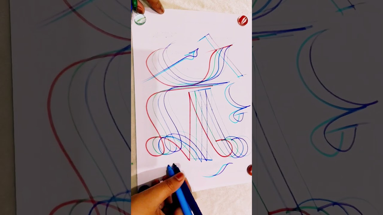 Colorful Arabic Calligraphy | Beautiful Art by ArtistKhushnuma.. #art #calligraphy #shorts