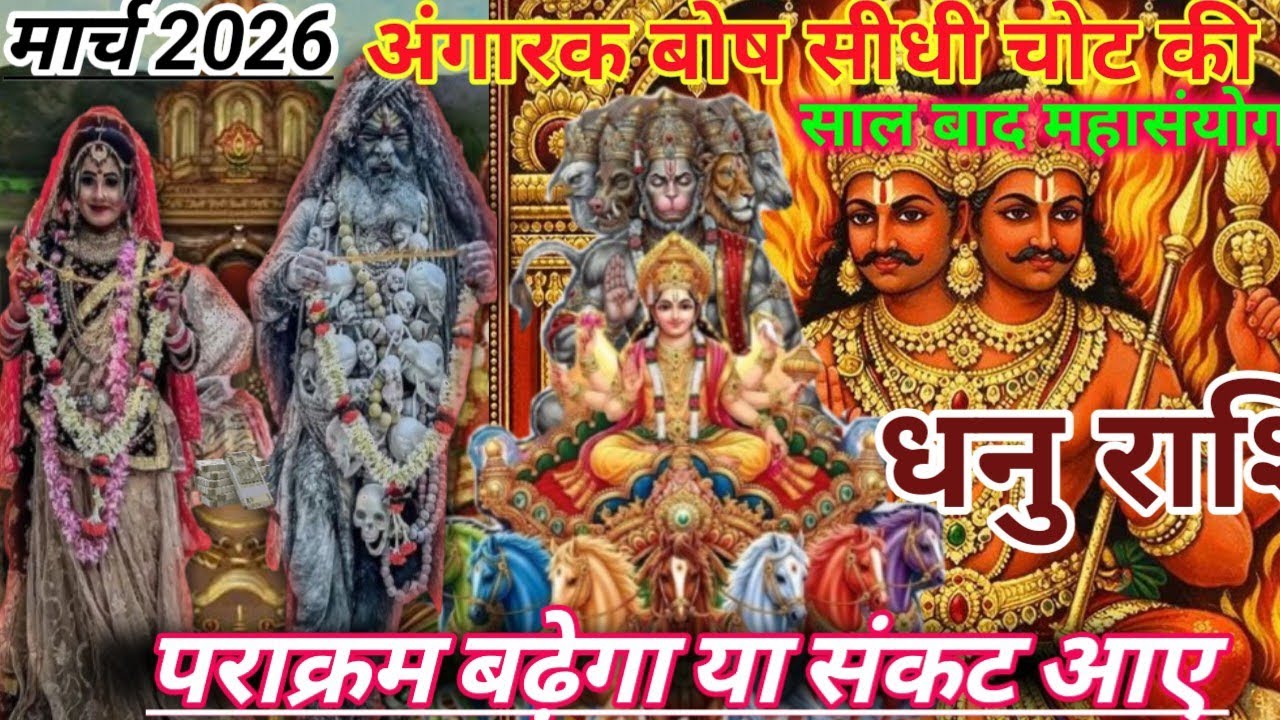 धनु राशि मार्च 2026: अंगारक योग की चेतावनी | साहस या भारी गलती Dhanu Rashi March 2026 Sagittarius ♐