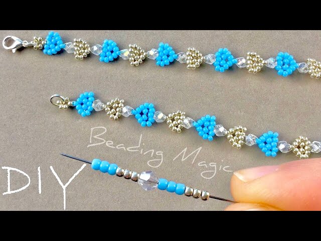 Free beading pattern for necklace Pearlescent Blue | Beads Magic