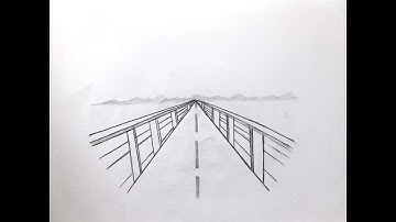How to draw a bridge in perspective | Simple perspective drawing | Pencil drawing | VIKAS ARTS