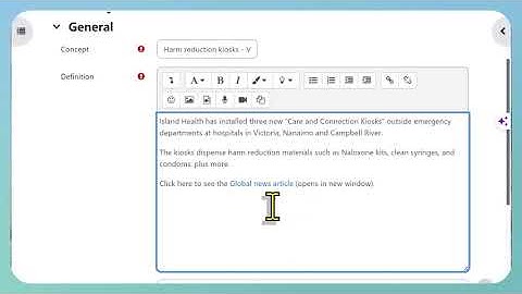 How to add a glossary entry in Moodle