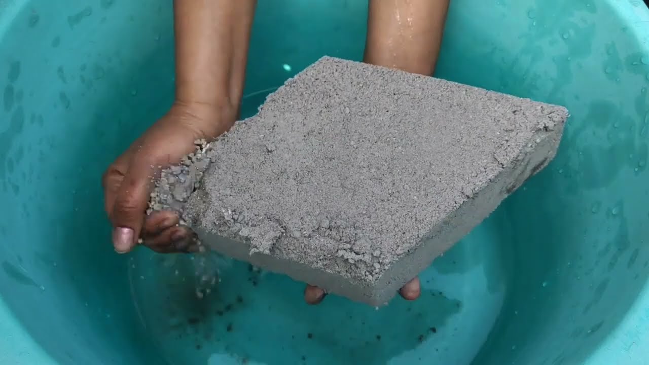 Gritty sand cement water 💦 crumbling by Sa Asmr