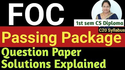 FOC Passing Package|FOC important Questions|Fundamentals of Computers exam  questions|Diploma CS