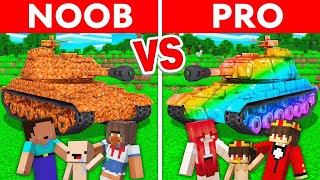 Noob Familie vs Pro Familie: PANZER HAUS BAU CHALLENGE in Minecraft!