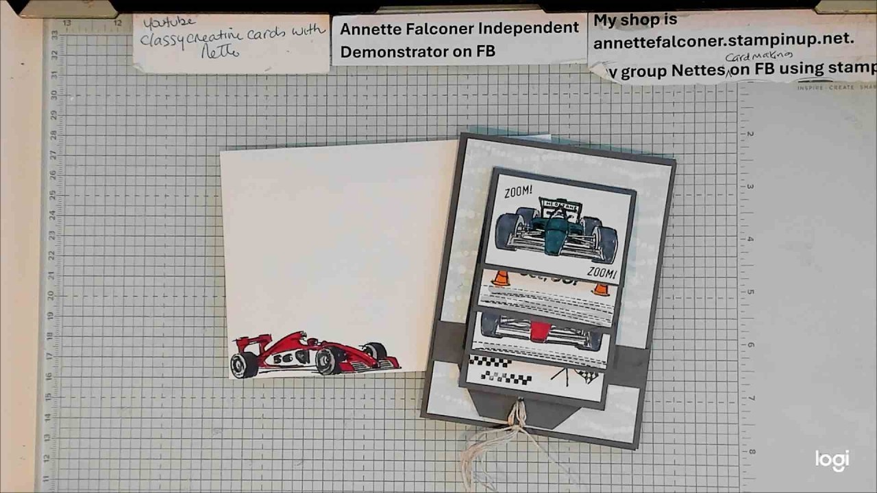 READY SET GO  stamp set  Waterfall Card WITH Nette  On your marks let’s stamp a speedy  card.