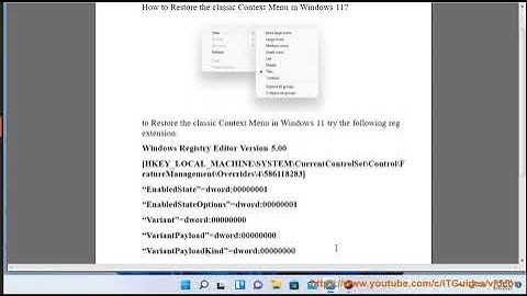 Restore classic Context Menu in Windows 11 - restore full context menus in Windows 11