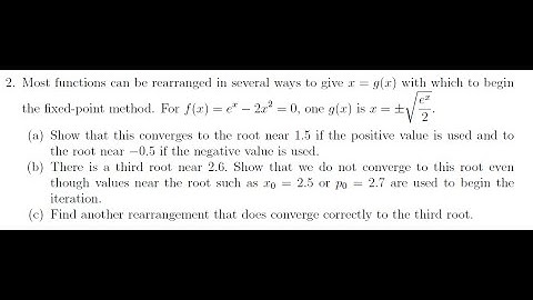 FIXED POINT ITERATION METHOD EXAMPLE 1