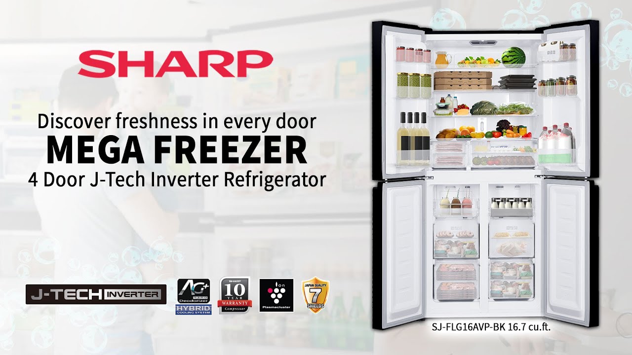 Sharp 4-Door J-Tech Inverter Refrigerator - YouTube