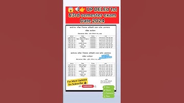 UP Deled 1st semester exam 2024 || Up Deled 3rd semester exam date 2024 #up  #exam #viral #shorts