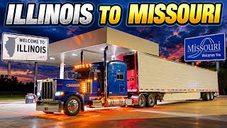 Peterbilt 389 Glider Rolling Heavy From Quincy, IL to Springfield, MO Underground Caves