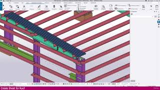 Modeling a Warehouse in Tekla Structure | Part-20 |  Create Sheet for Roof