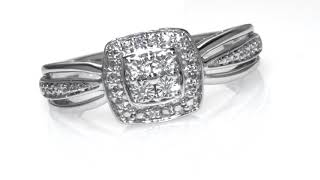 Quad Diamond Accent Square Frame Promise Ring in Sterling Silver  Promise Rings  Wedding  Zales