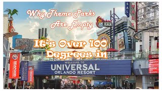 Over 100 Degrees in Universal Studios Orlando in August 2023 - EMPTY PARKS