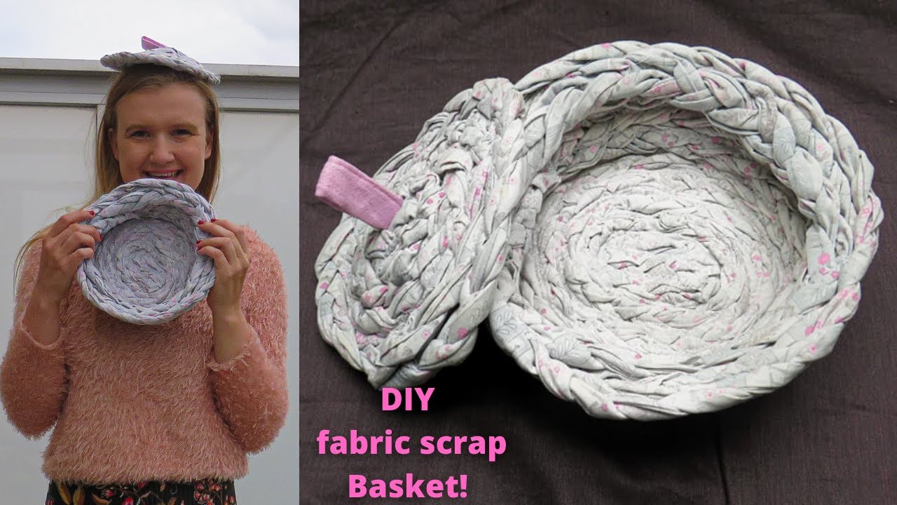 I made a basket for fabric scraps// easy fabric basket tutorial. YouTube