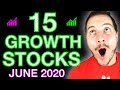 15 Growth stocks I could buy with the $34k in June 2020