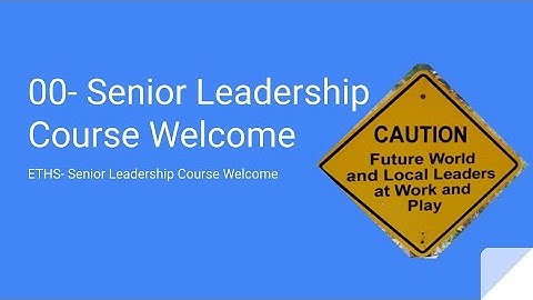 00 Course Welcome