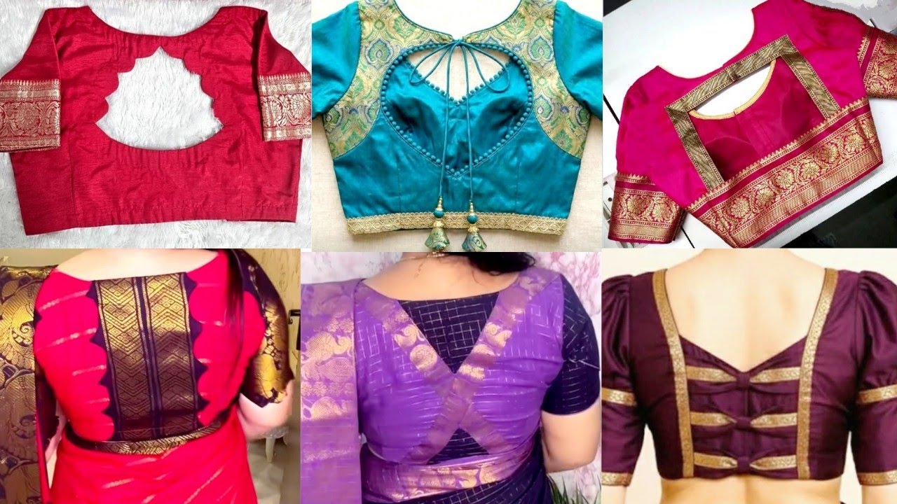 Pattu Saree Blouse Back Neck Ideas🤩Latest Blouse Designs