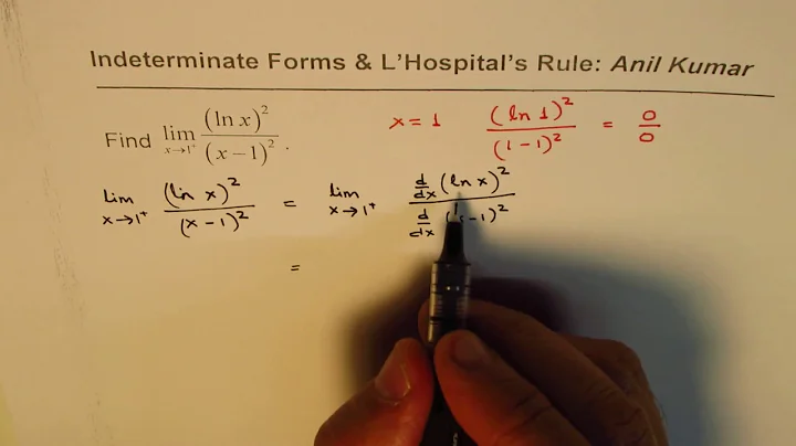 L'Hopital's Rule Indeterminate Form with Ln AP Calculus BC