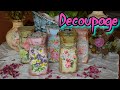 DECOUPAGE TUTORIAL  with napkins on jars // DEKUPAZ za pocetnike// Como decorar com decoupage// 2020