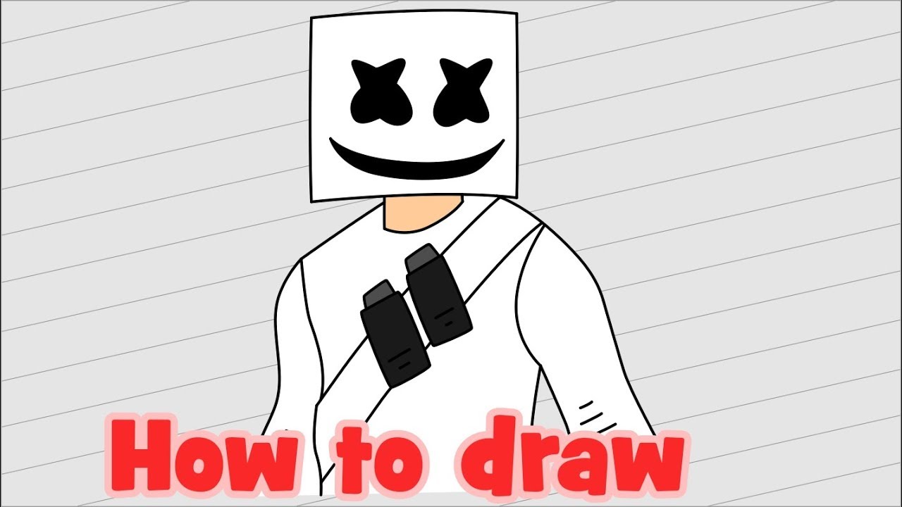 How To Draw Fortnite Characters Marshmello Youtube