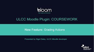 Moodle Coursework Plugin: Grading Actions
