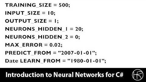 Introduction to Neural Networks for C# (Class 11/16, Part 2/5)
