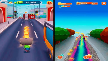 Talking Tom Gold Run VS Bus Rush