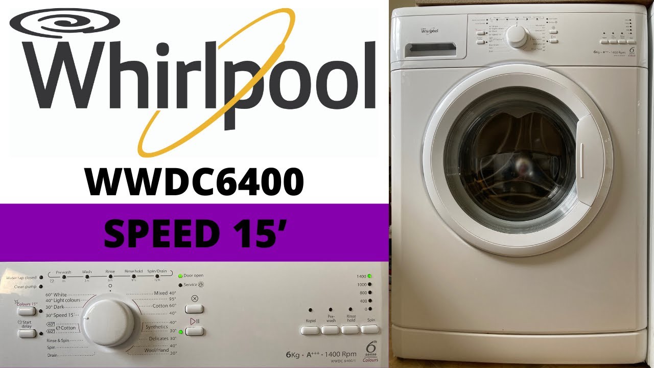 Gestreept Gelijkmatig Weggelaten Whirlpool 6th Sense Colours WWDC6400/1 Washing Machine - Speed 15' - YouTube