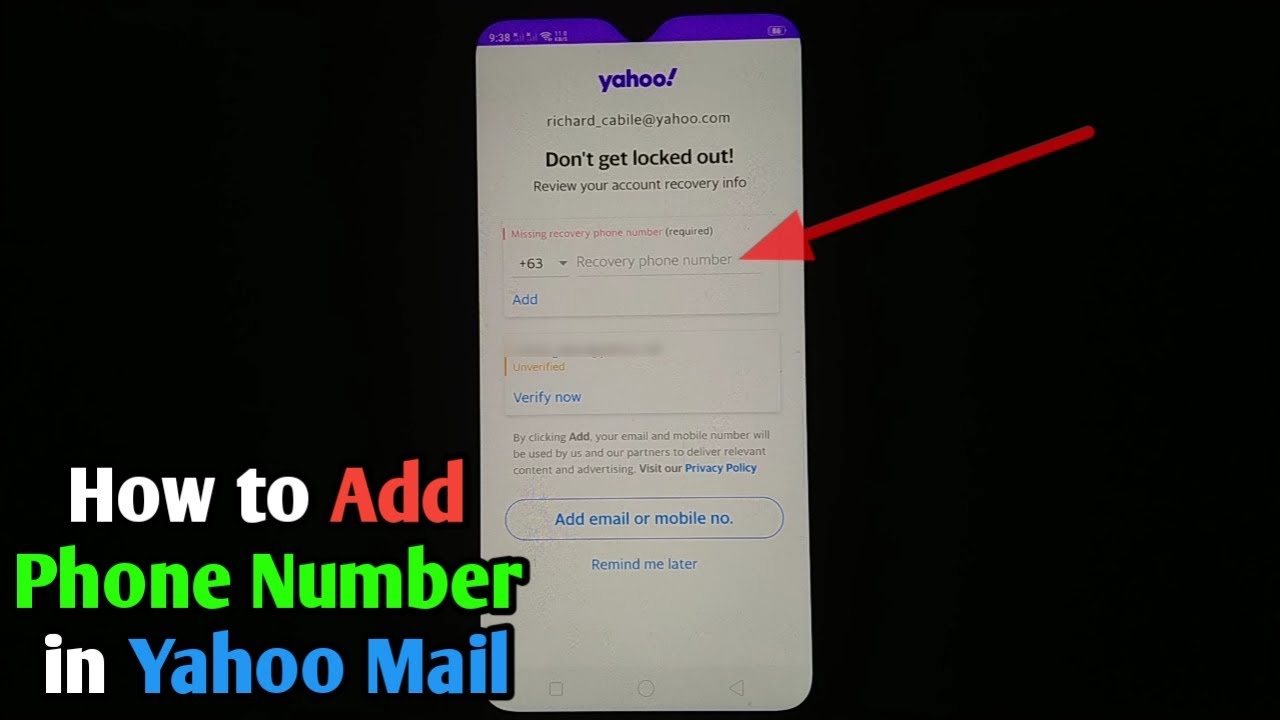 Er mobilnummer nødvendig for Yahoo Mail?