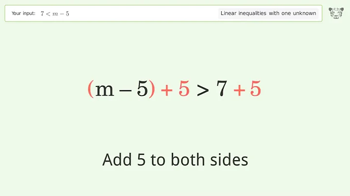 Solving Linear Inequalities: 7 is Smaller Than m-5