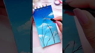 Easy painting idea || Beautiful Scenery Painting #creativeart  #satisfying #shorts