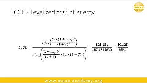 Section 5, part 5, Levelized cost of energy