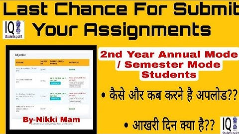 Last Chance For Submit Your Assignments.2nd Year Annual Mode / Semester Mode Students. DU SOL.