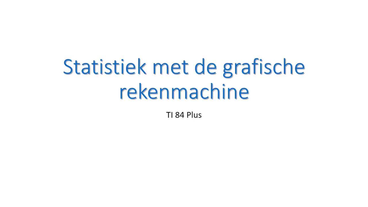 Standaardafwijking bereken met GR