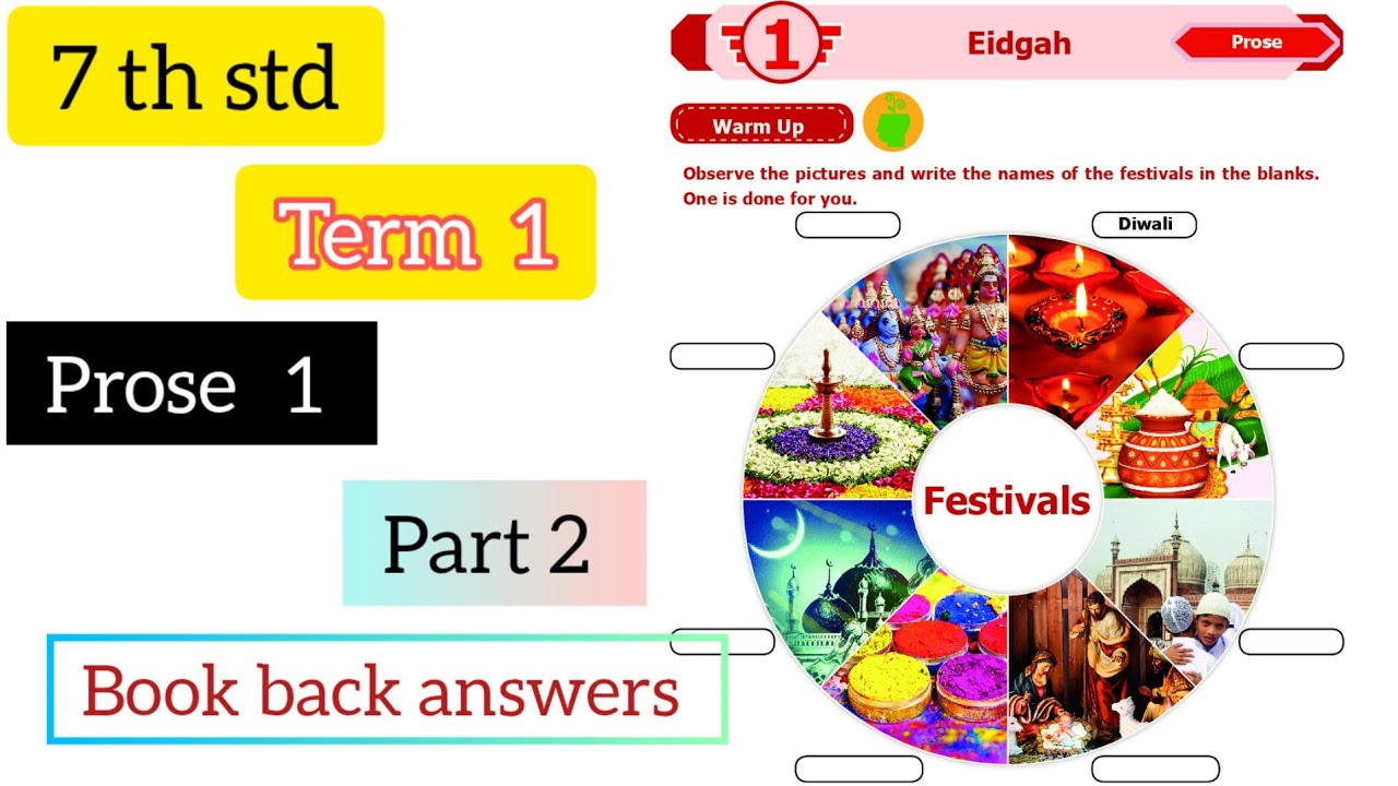 7th English // Term 1 // Eidgah // part 2 // Book back answers - YouTube