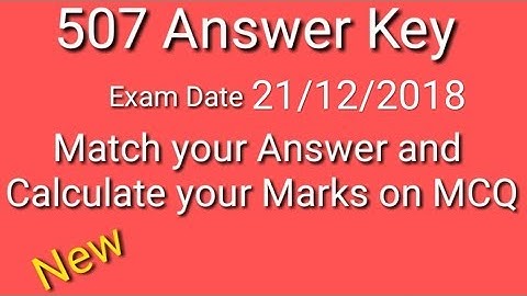 507 Answer Key l MCQ Answer Set A,B,C l SMDN Tutorial