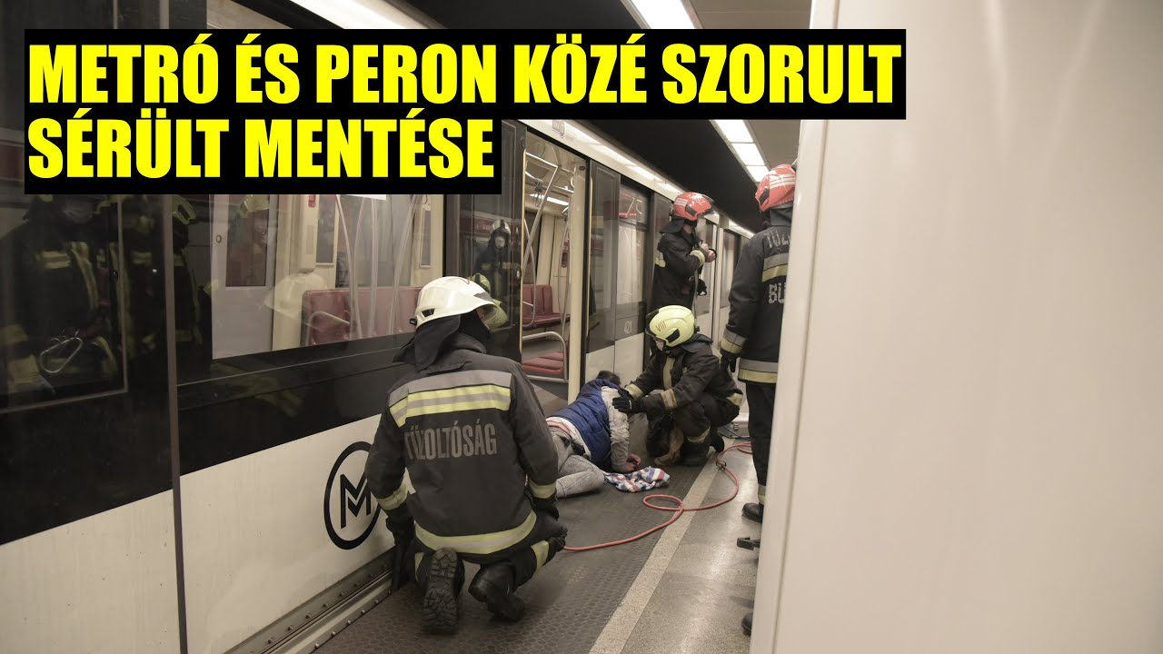 Metró és a peron közé szorult sérült nő mentése | TŰZOLTÓK BEVETÉSEN
