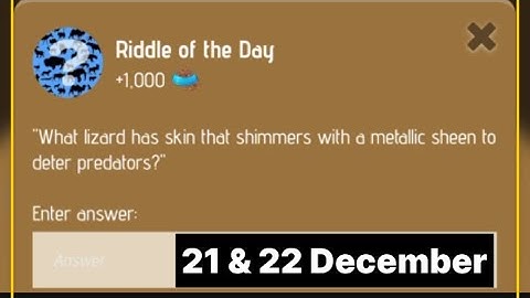 Zoo riddle of the day 21 & 22 December | Riddle of the day Zoo today | riddle of the day zoo | #zoo