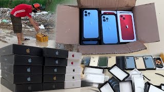 i Found Many New iPhone 13 Pro Max Box on The Road  How to restore Cracked Phone