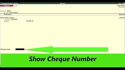 Show cheque Number In Payment Voucher
