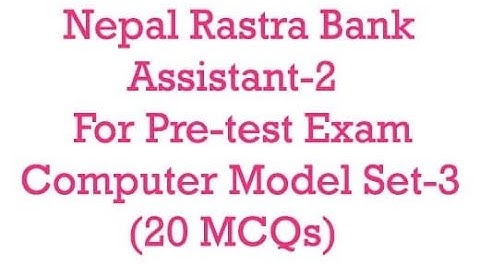 PART 3 Computer MCQs for Pretest Exam of NRB 4
