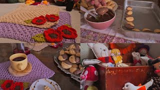 Quadrinho de crochê e biscoitos da vovó 