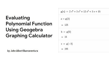 Evaluating Polynomial Function Using Geogebra Graphing