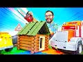 ¿Cómo construir una casa? Herramientas de juguete y coches para niños. Video de juguetes